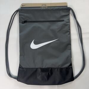 Nike Brasilia Drawstring Backpack Bag Training Gym Sports Walk Sack Pack Gray
